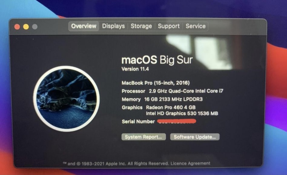 MacBook Pro 15" 2,9ghz i7 1tb disk