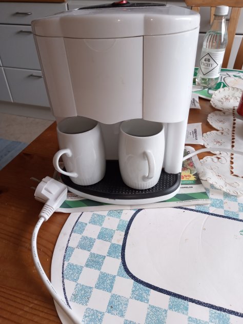 Coffee Maker vit för två koppar.