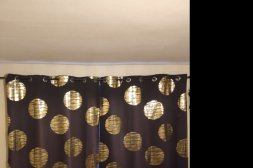 Mörkläggande gardiner med guldmotiv 2st